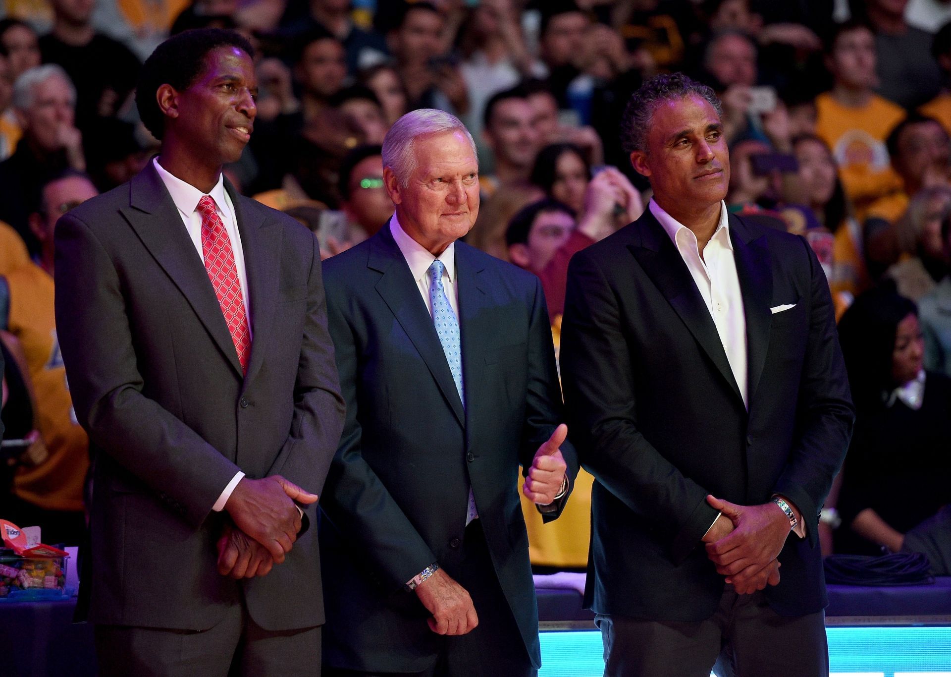 Jerry West at Kobe&#039;s jersey retirement