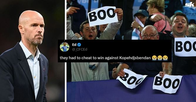 "Had to cheat to win", "Suspend him ASAP" - Fans react as Manchester United star spotted tampering penalty spot before spot kick save by Andre Onana