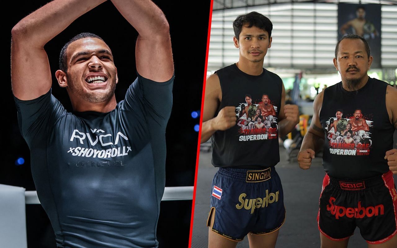 Tye Ruotolo (Left) is proud to have shared the mats with Superbon and Trainer Gae (Right)