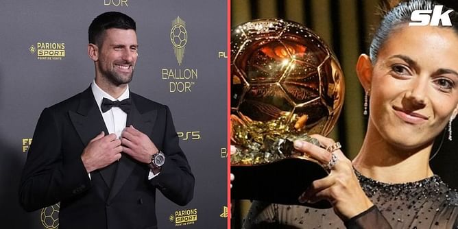 WATCH: Novak Djokovic presents women's Ballon d'Or to Spanish footballer and Barcelona's central midfielder Aitana Bonmati in Paris
