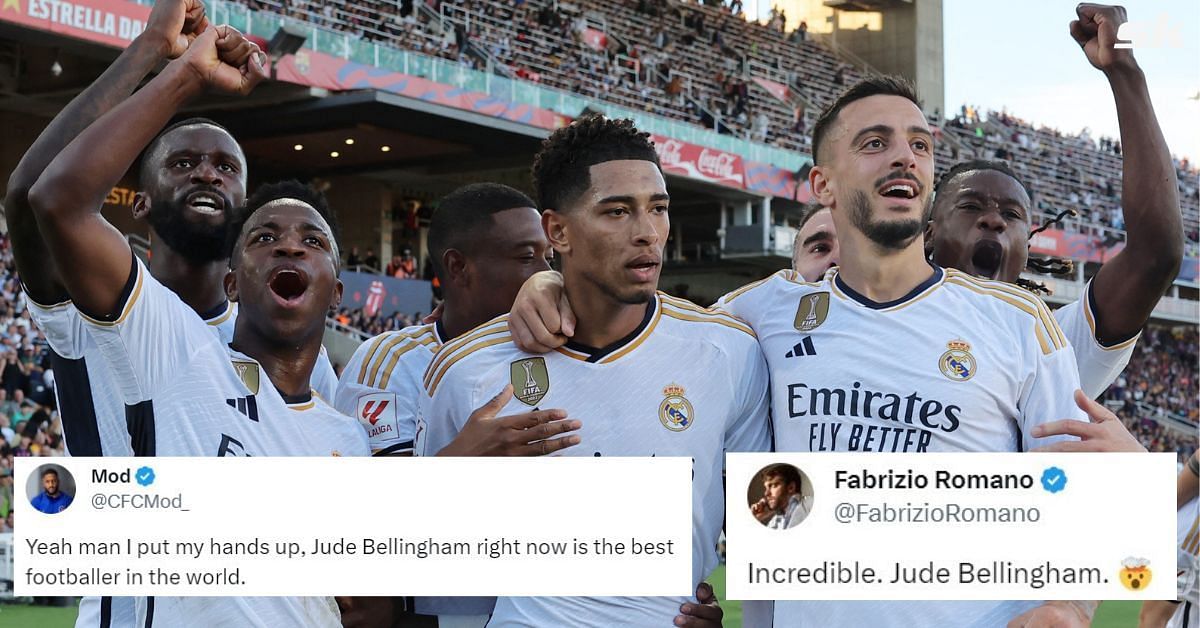 Fans go wild as Jude Bellingham brace seals last-minute El Clasico win for Real Madrid