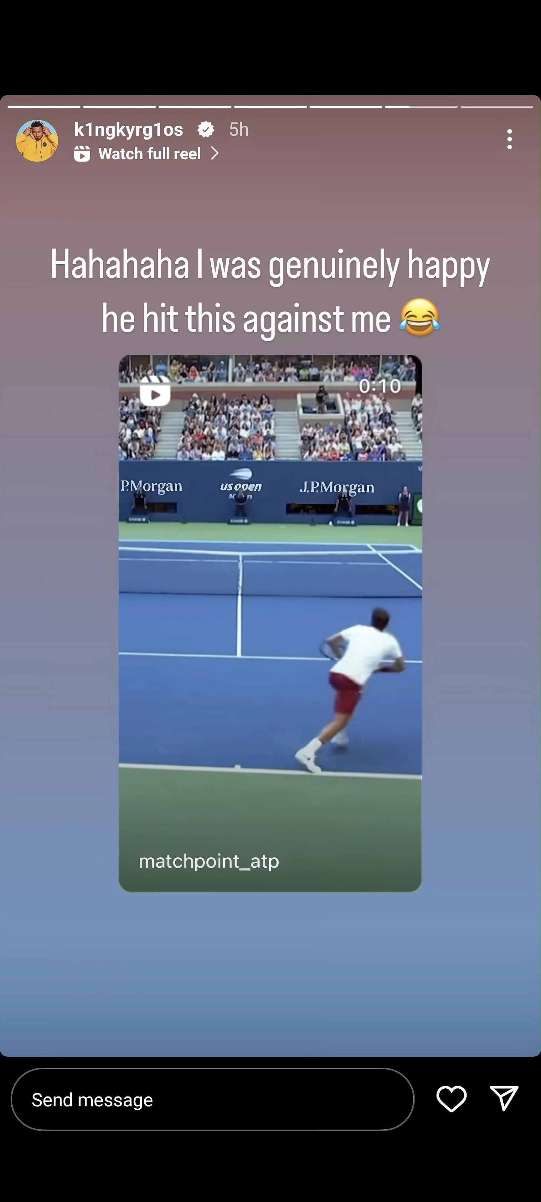 Nick Kyrgios on Instagram