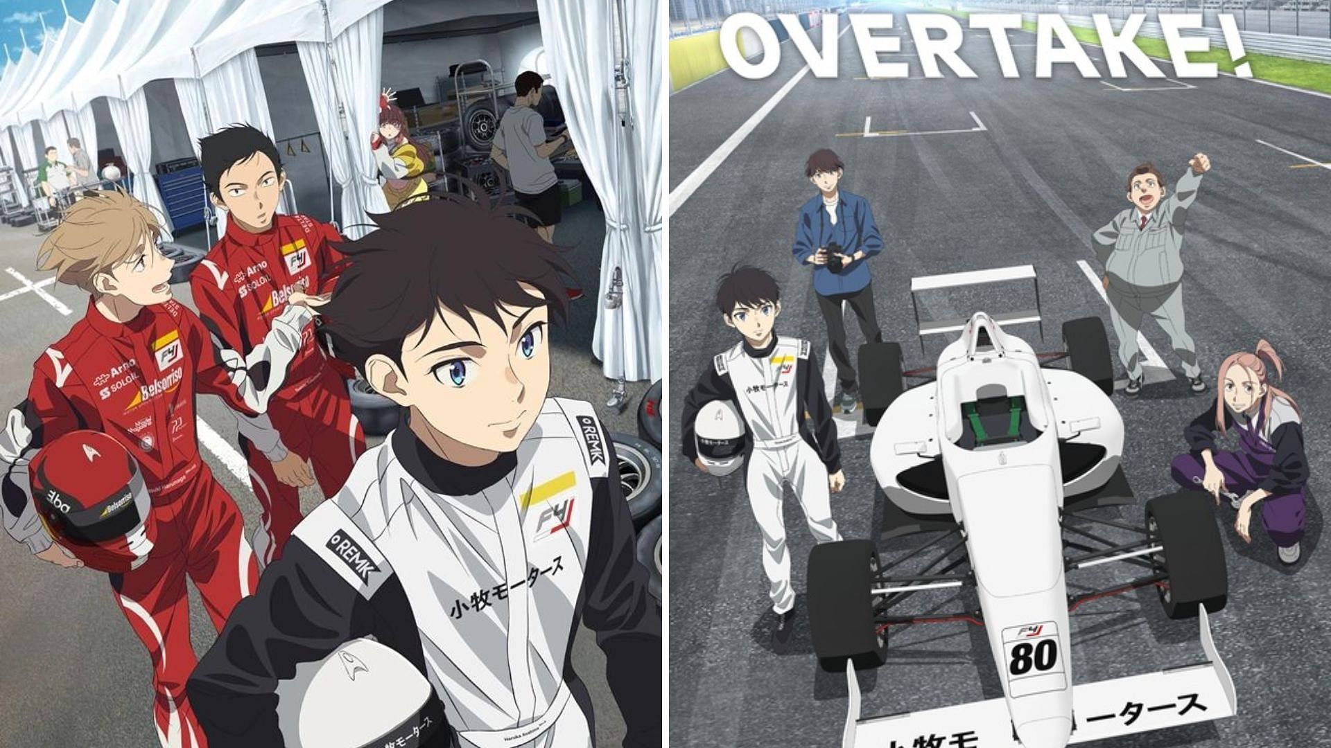 Anime-style race car drivers in intense rivalry on Craiyon