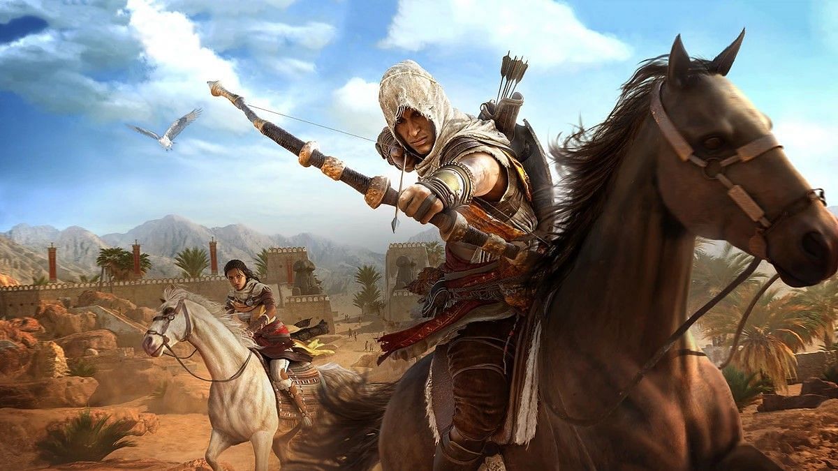 Bayek and Aya in AC Origins (Image via Ubisoft)