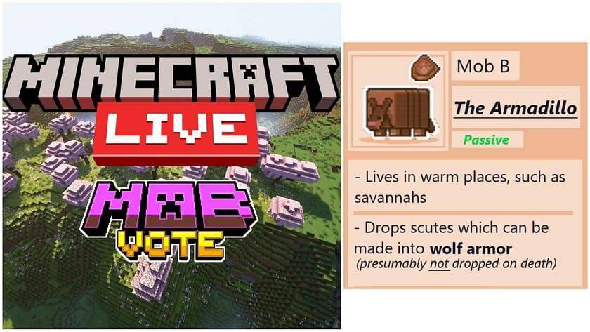Armadillo is the Winner of Minecraft Live Mob Vote 2023