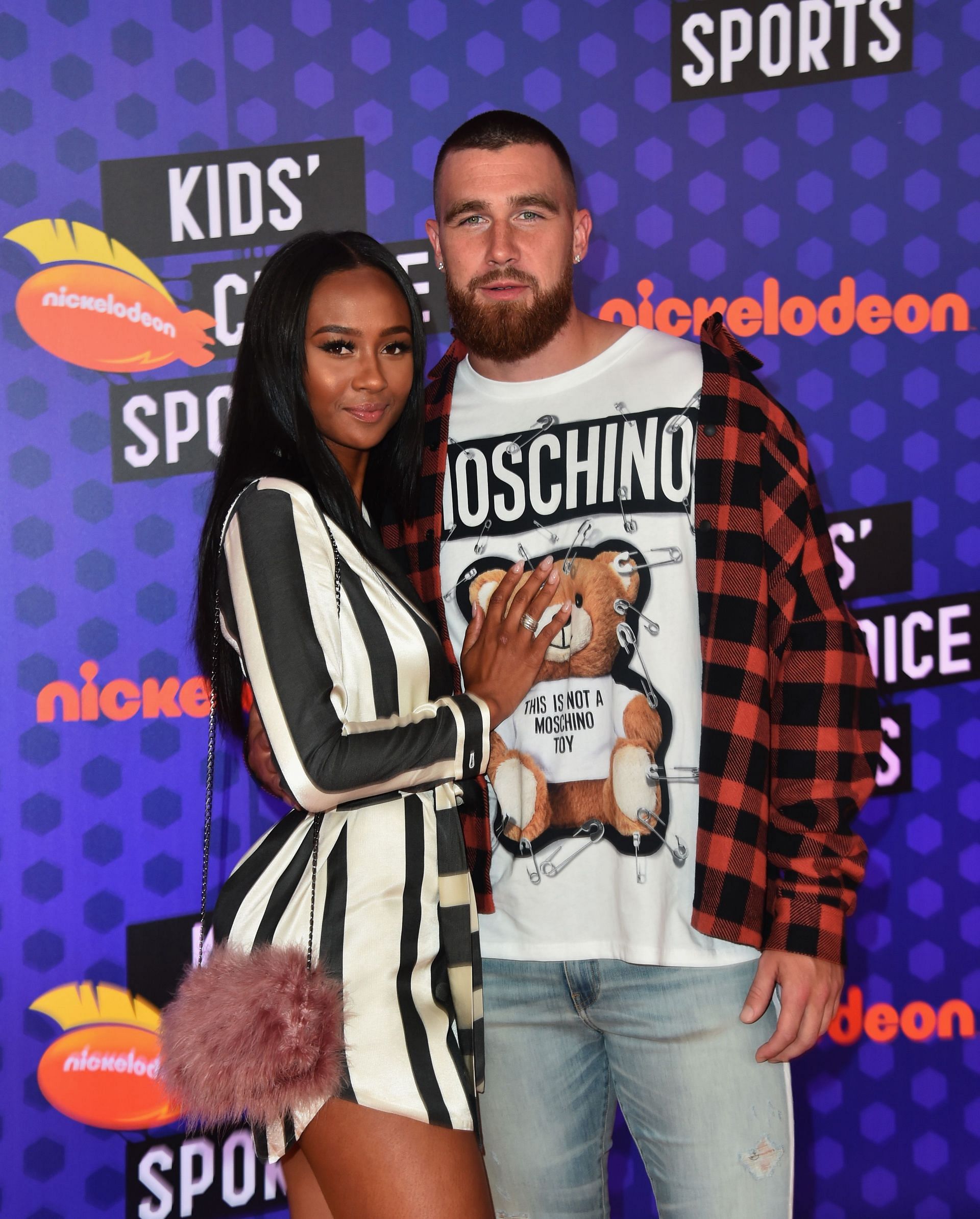 Travis Kelce and Kayla Nicole at the Nickelodeon Kids&#039; Choice Sports 2018 - Arrivals