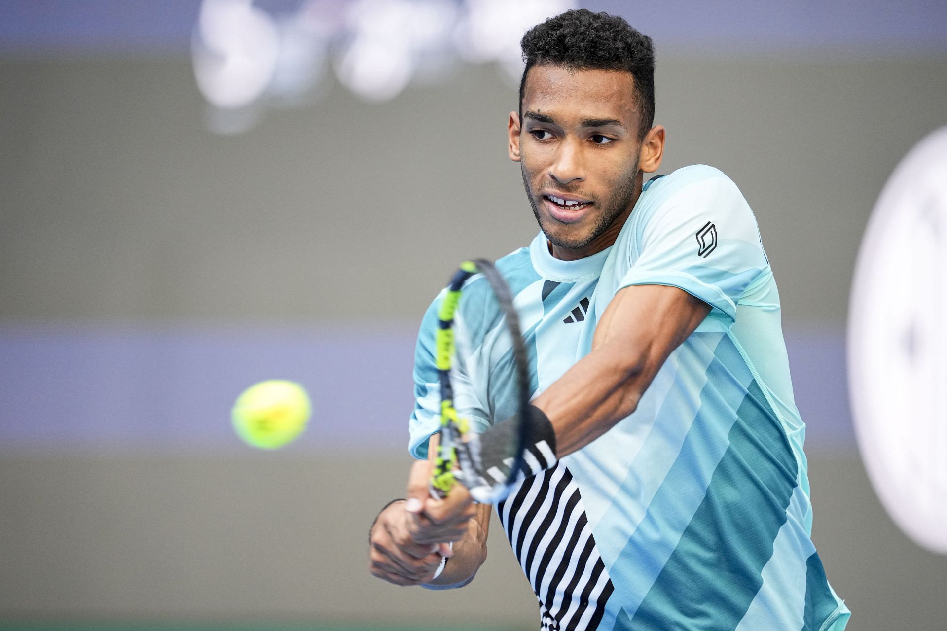 Felix Auger-Aliassime in action at the China Open