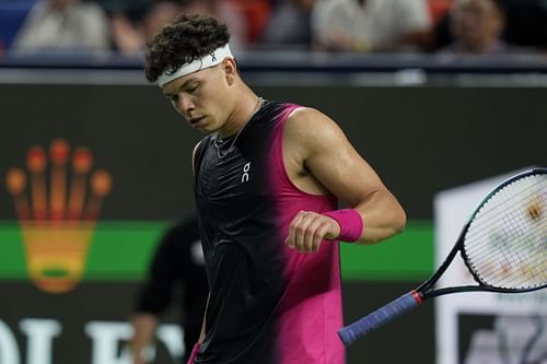 Ben Shelton in action at the Shanghai Masters