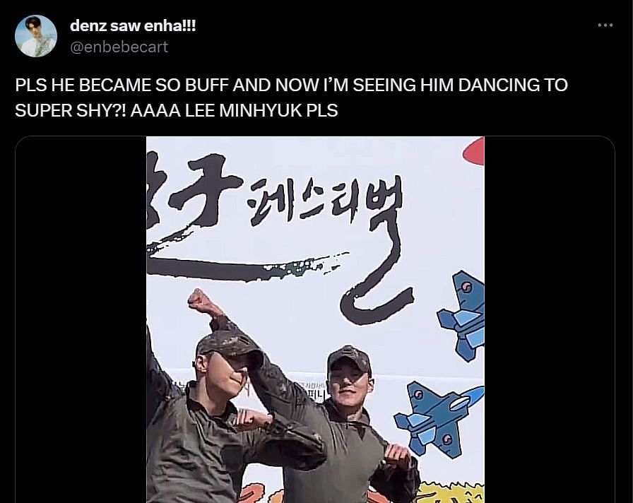 Fans delighted to see Minhyuk dancing with other K-pop artists (Image via Twitter/enbebecart)