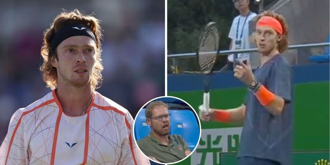 WATCH: Andrey Rublev distracted by fan snacking during Shanghai masters 3R clash, umpire intervenes and requests fan to stop eating