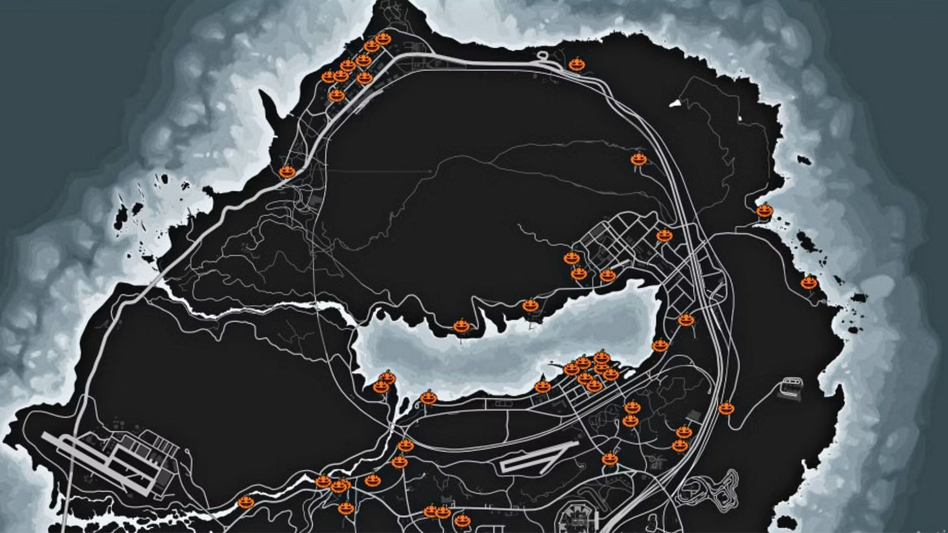 All Jack o&#039; Lantern pumpkin locations 1/2 (Image via GTWeb.eu)