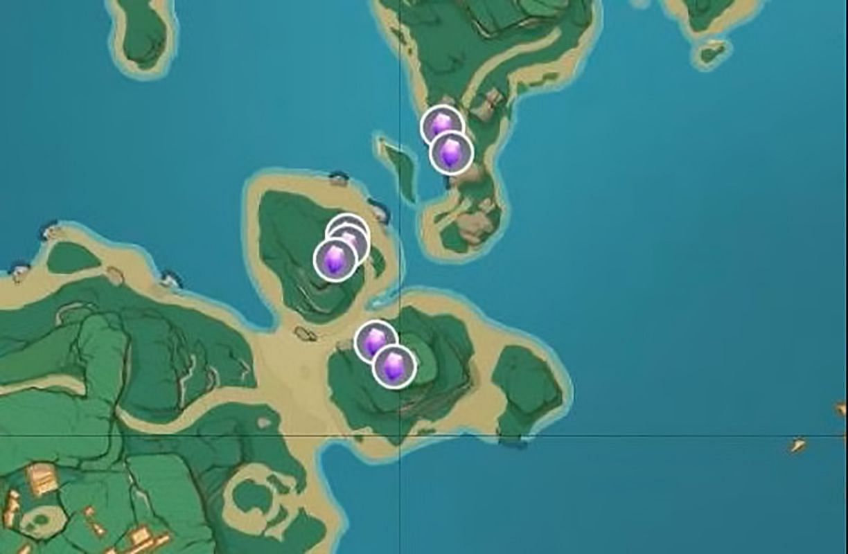 Amethyst Lump locations (Image via Interactive World Map)