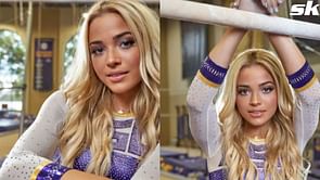 In Photos: Olivia Dunne dazzles in elegant white dress with silver boots, shares adorable moment with Golden Retriever pup