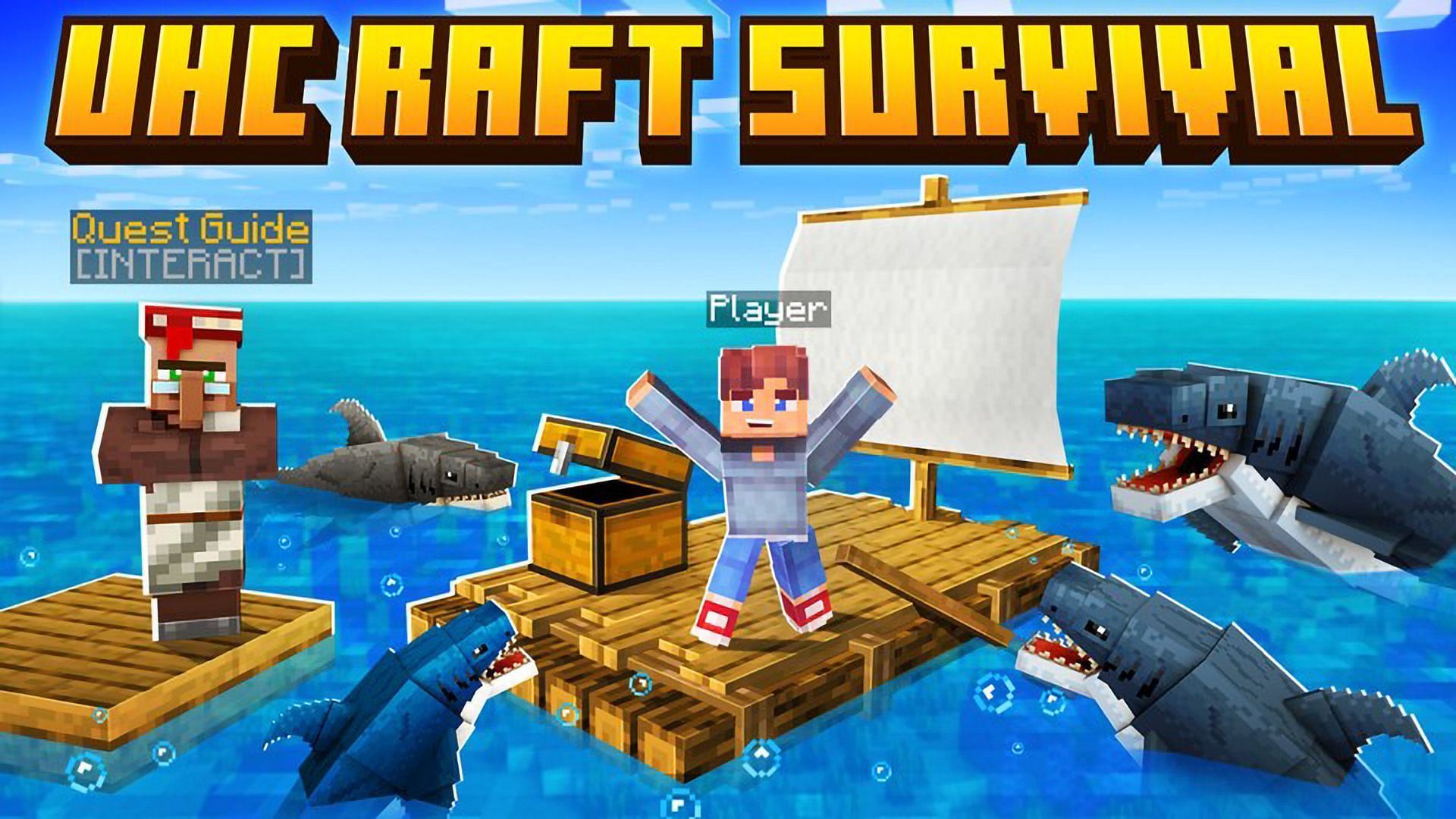 Survive and explore the endless ocean, all whilst being stuck on a raft (Image via minecraft.net)