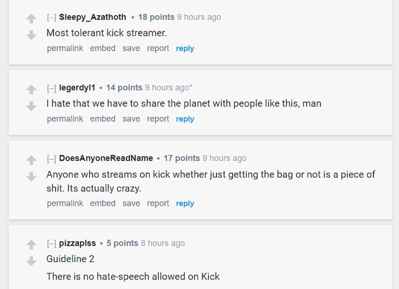 Fans critical of the streaming platform (Image via r/LivestreamFail)