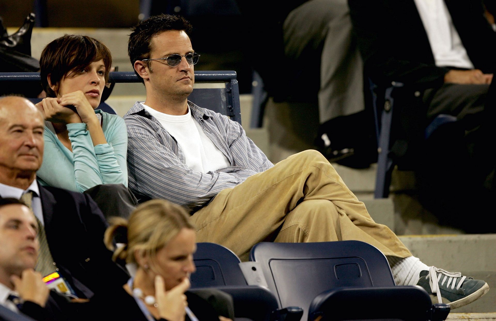 Matthew Perry pictured watching Jennifer Capriati in action