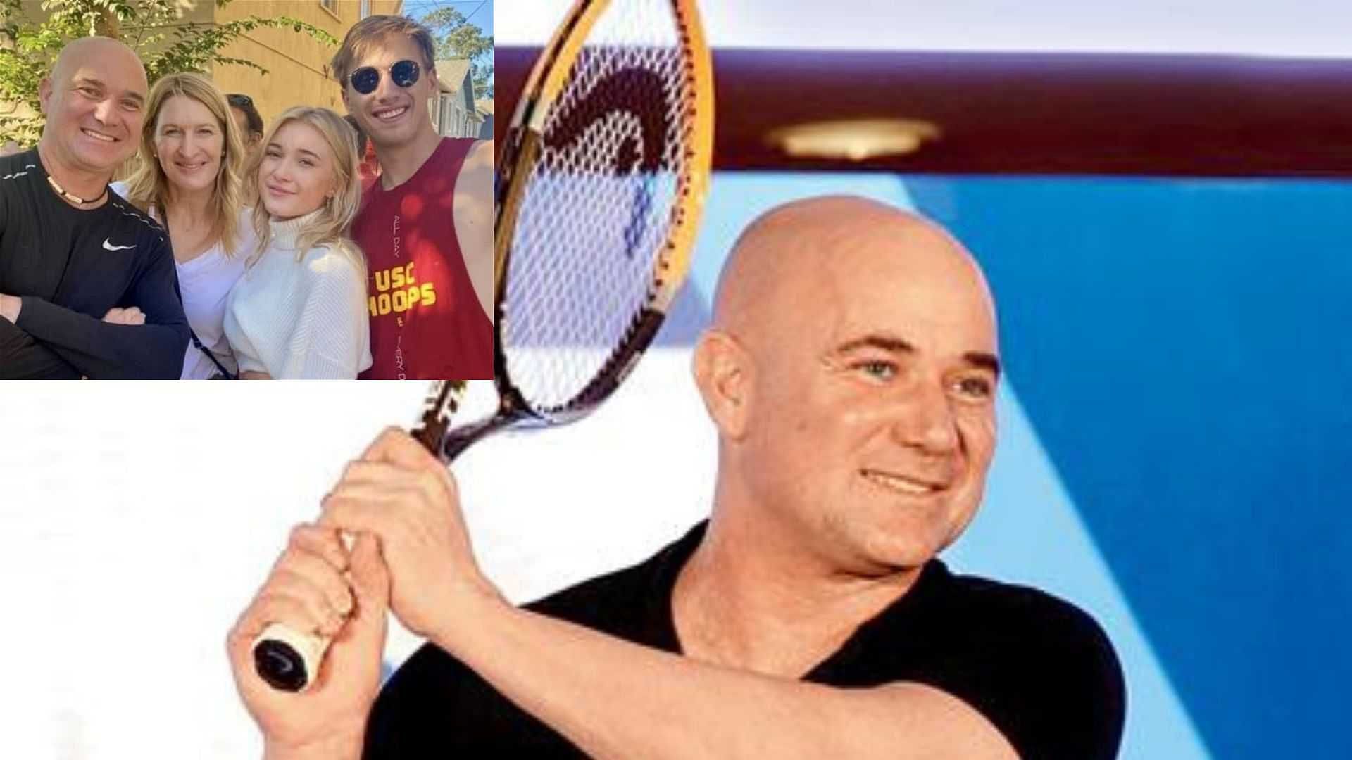 Andre Agassi with wife Steffi Graff and kids