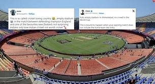 “Indians only love Indian cricket” – Fans erupt as empty stands witnessed in 2023 World Cup opener ft. ENG vs NZ