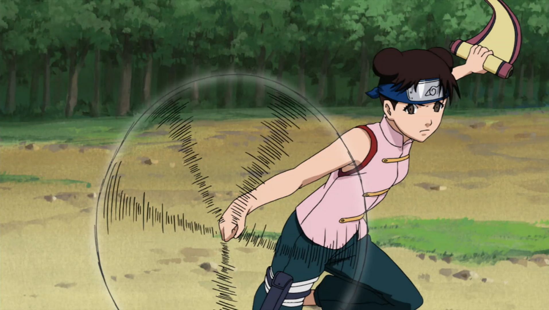 Tenten wielding weapons in the Naruto series (Image via Studio Pierrot)
