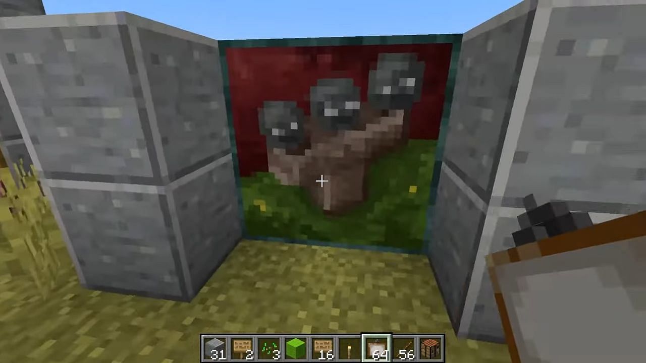 Hidden painting doors are one of the easiest secret doors Minecraft players can create (Image via Rajcraft/YouTube)