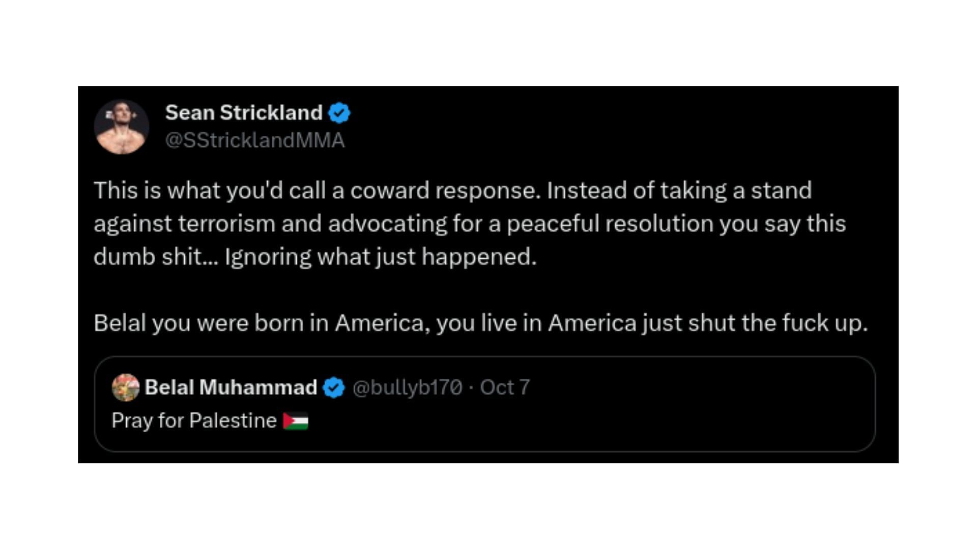 Strickland&#039;s response on X