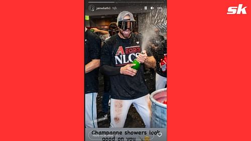 "Champagne showers look good on you" - Jaime Longoria