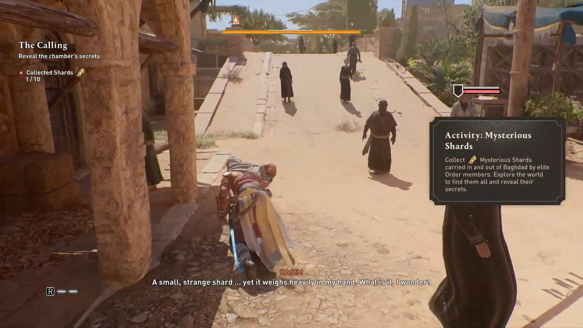 Mysterious shards in Assassin&#039;s Creed Mirage (Image via Sportskeeda/ Ubisoft)