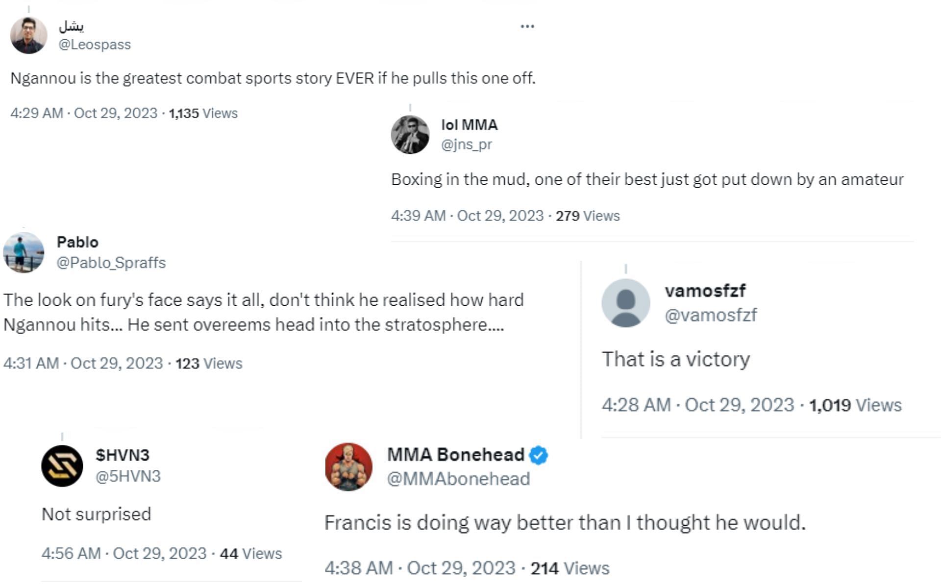 Fans react to Tyson Fury vs. Francis Ngannou
