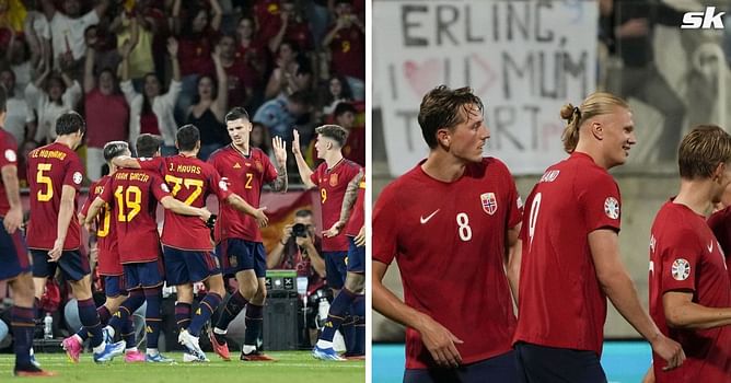 "Haaland is blanking tonight", "Gavi will be POTM" - Fans react as Spain and Norway name starting XIs for crucial Euro qualifier