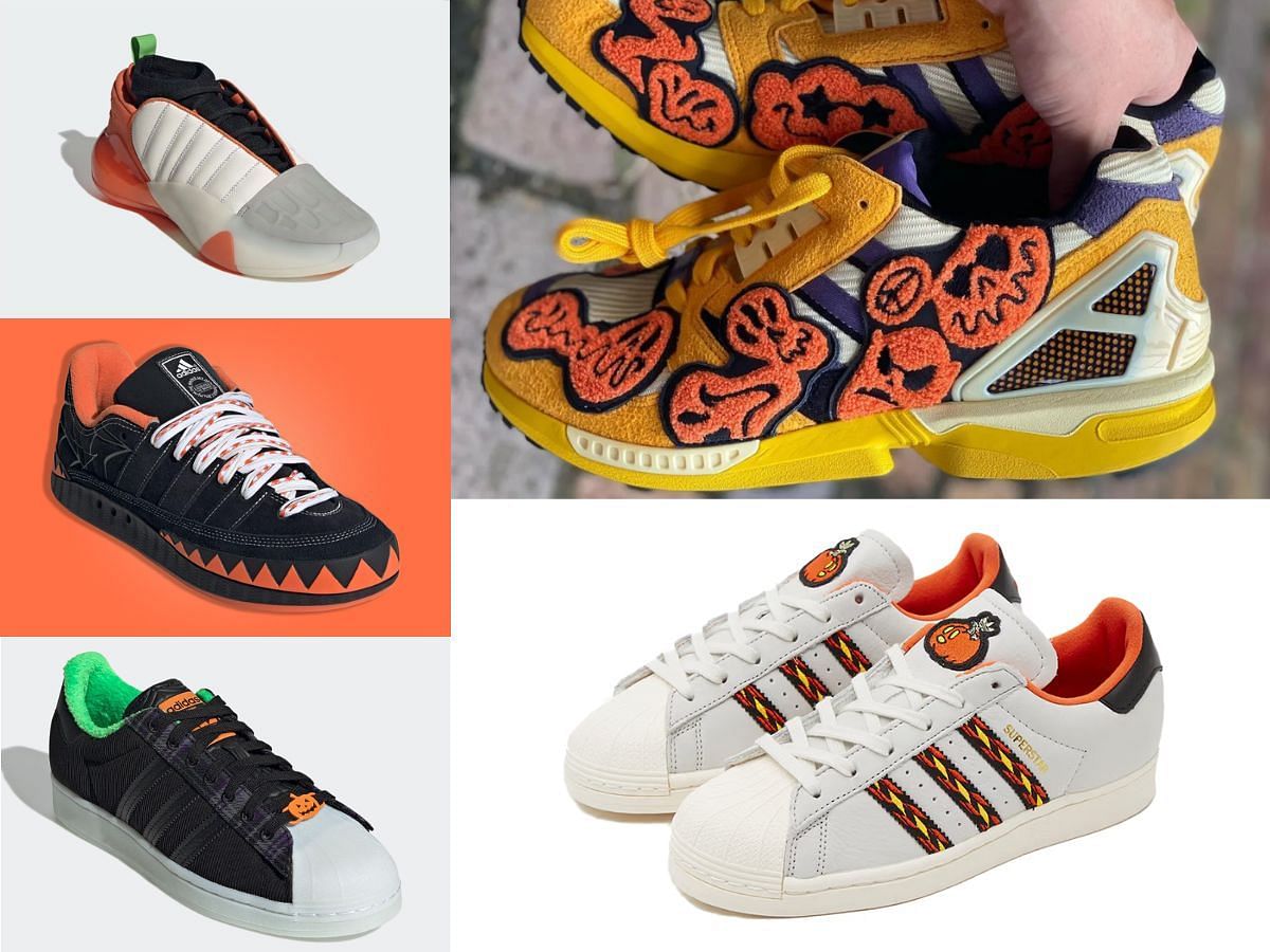 A collage of some of Halloween shoes by the Three Stripes (Image via Adidas)