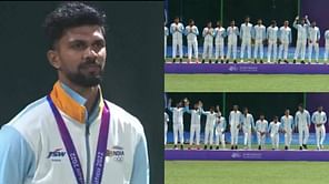 [Watch] Captain Ruturaj Gaikwad gets emotional as Team India receive gold medal at Asian Games 2023