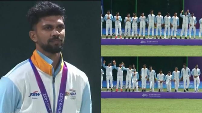 [Watch] Captain Ruturaj Gaikwad gets emotional as Team India receive gold medal at Asian Games 2023