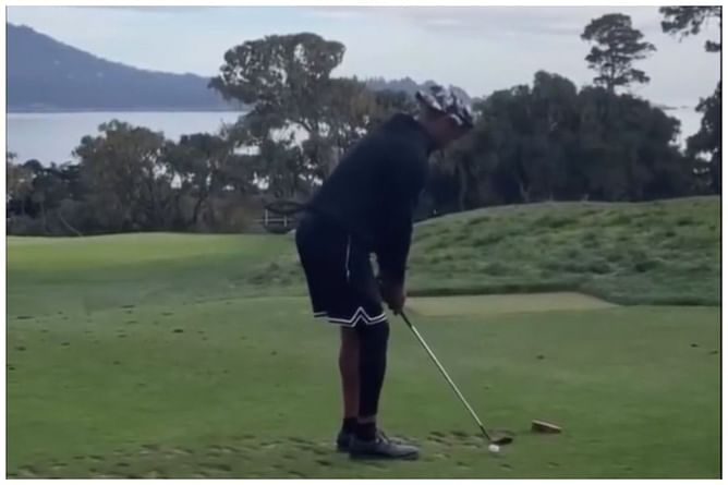 WATCH: Tiger Woods back on the green at Pebble Beach course wearing a Call of Duty hoodie