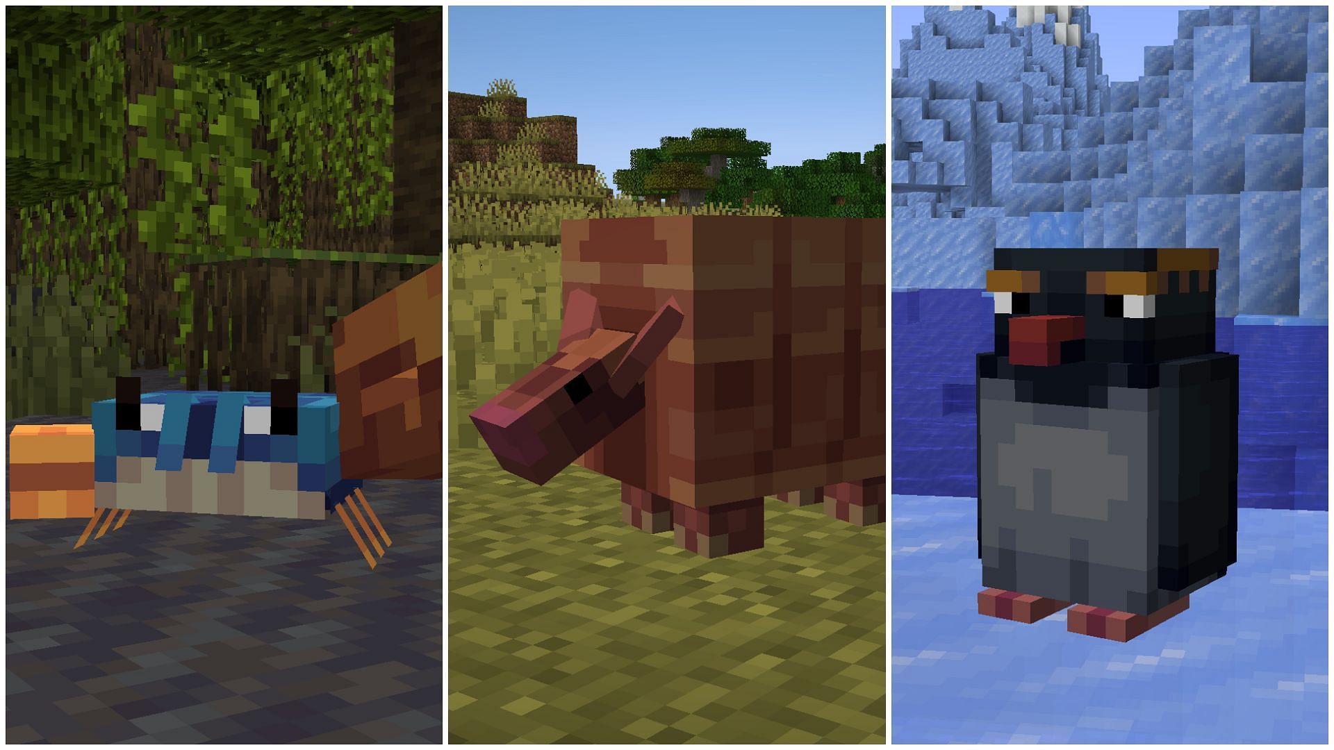 All three 2023 Mob Vote candidates can be added to Minecraft (Image via Sportskeeda)