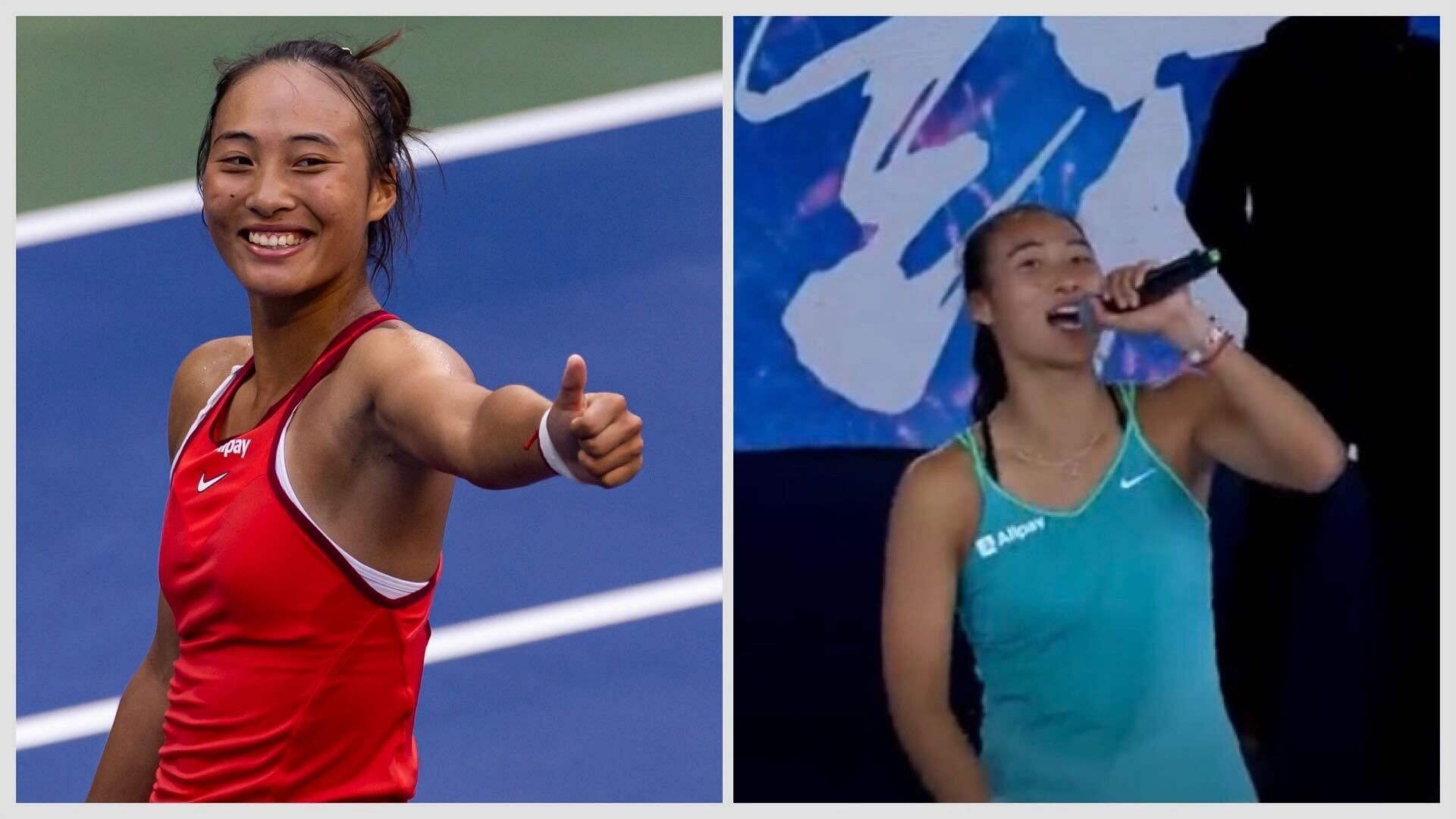 Tennis fans reacted to Qinwen Zheng breaking into a song after WTA 500 title win in Zhengzhou  
