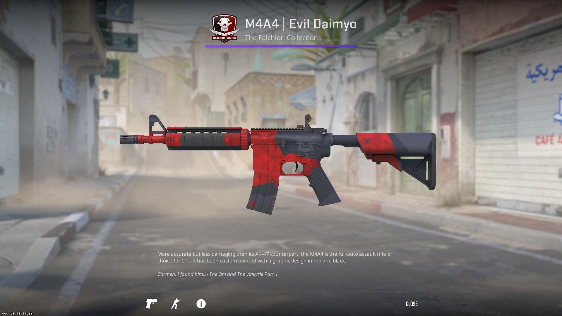 M4A4 Evil Daimyo (Image via Valve)