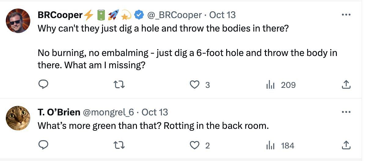 Social media users reacted to 189 bodies being discovered from inside the green burial home in Colorado. (Image via Xr)