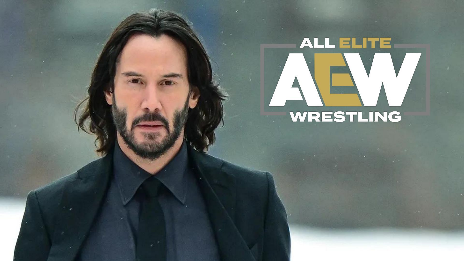 An AEW star has reacted to a throwback picture with Keanu Reeves