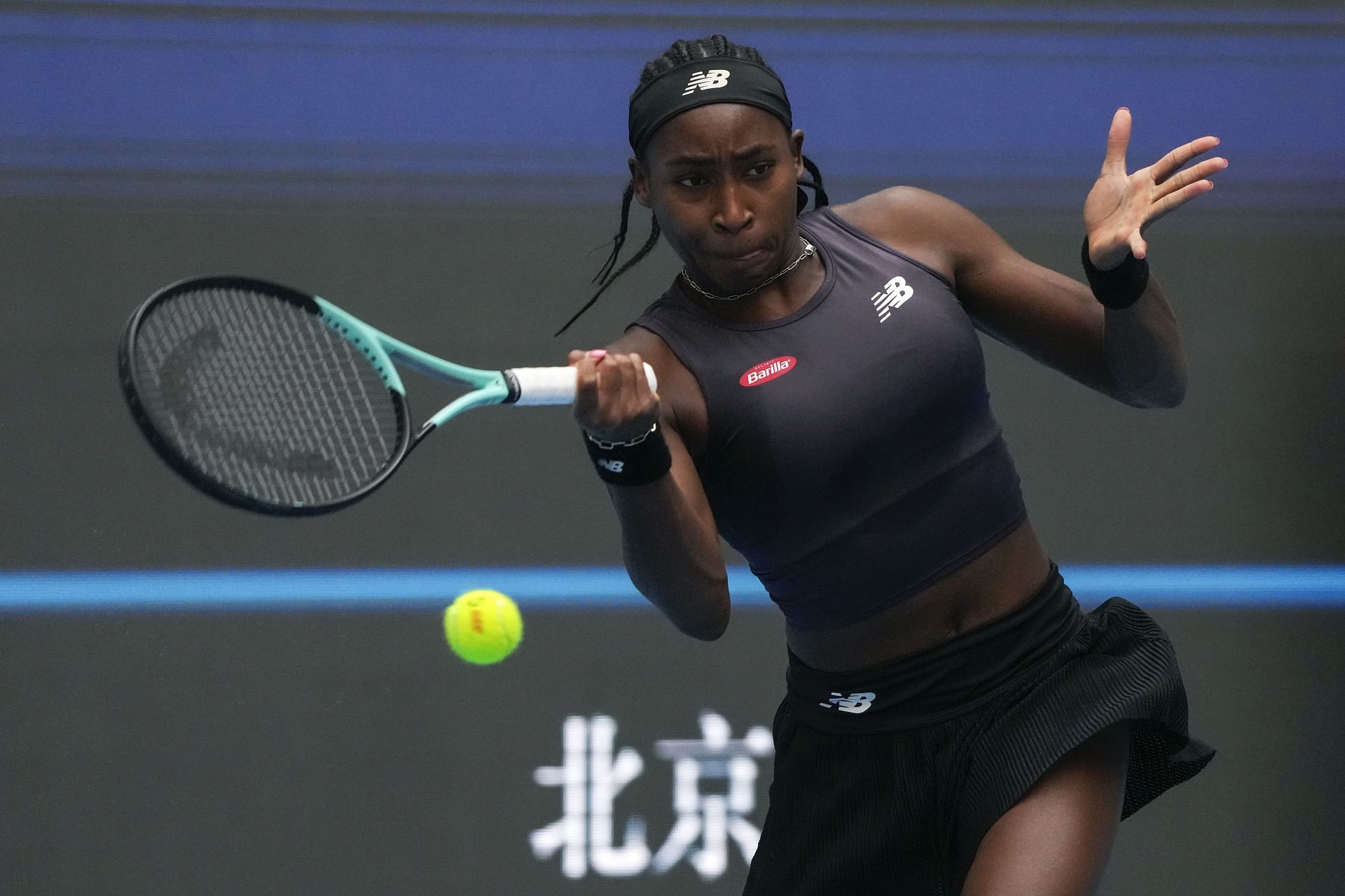 Coco Gauff in action at the China Open