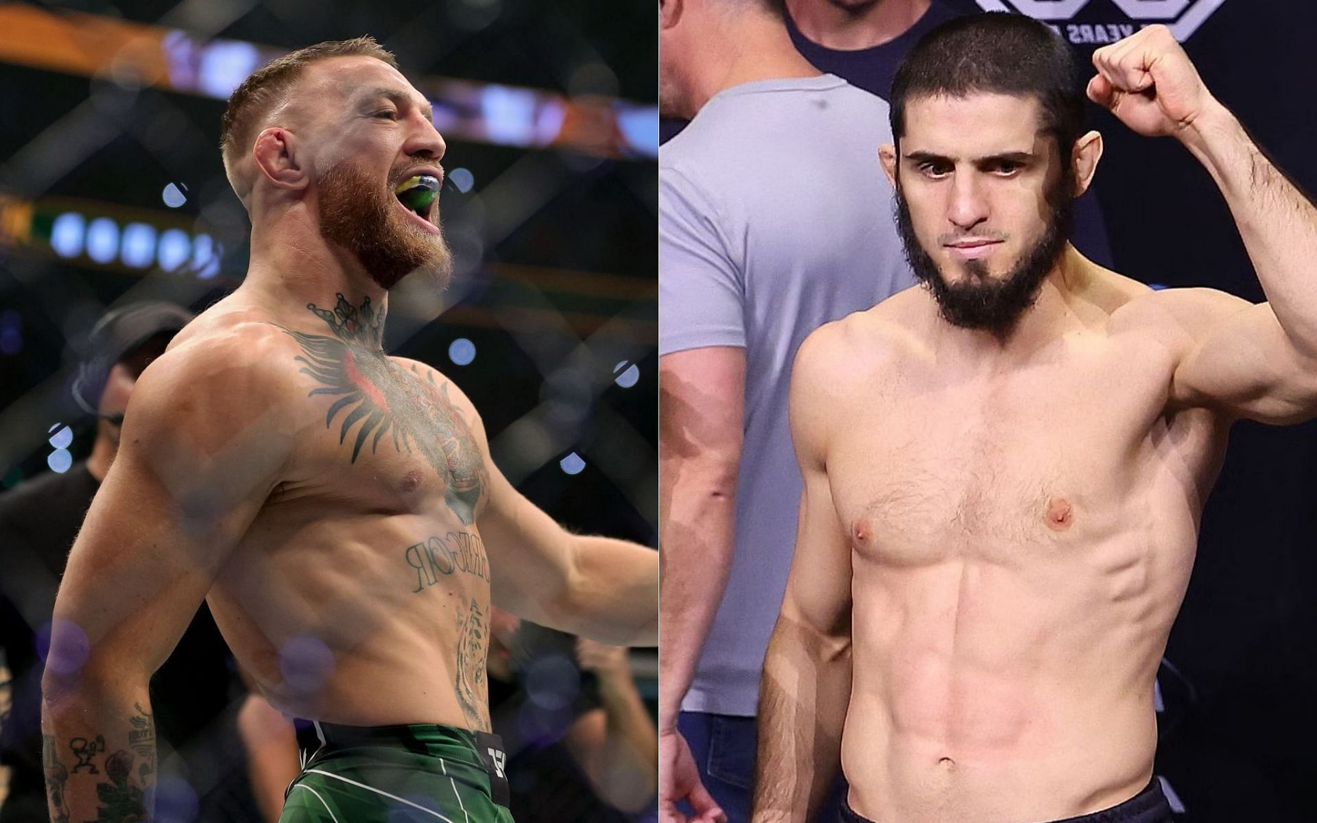 Conor McGregor (left) and Islam Makhachev (right)