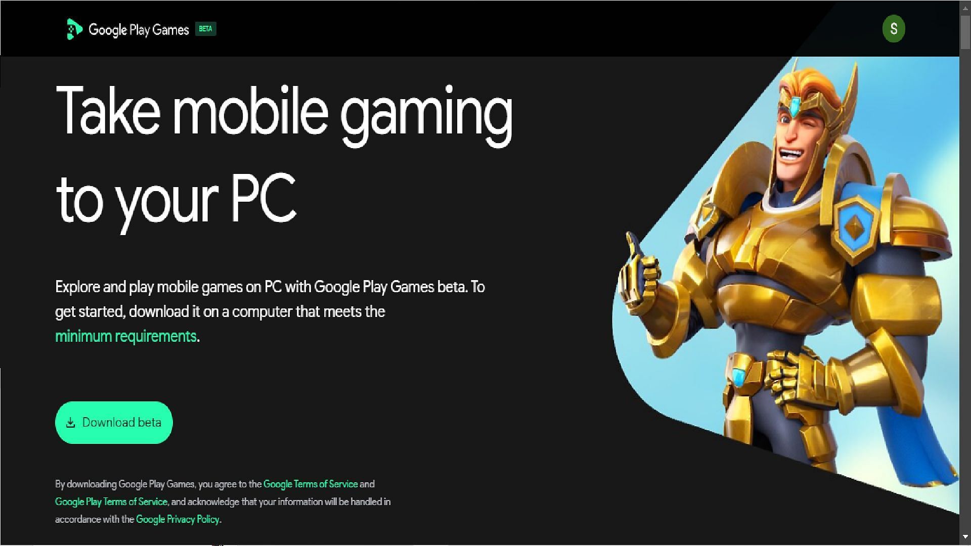 Download Google Play Games on your computer (Image via Google)