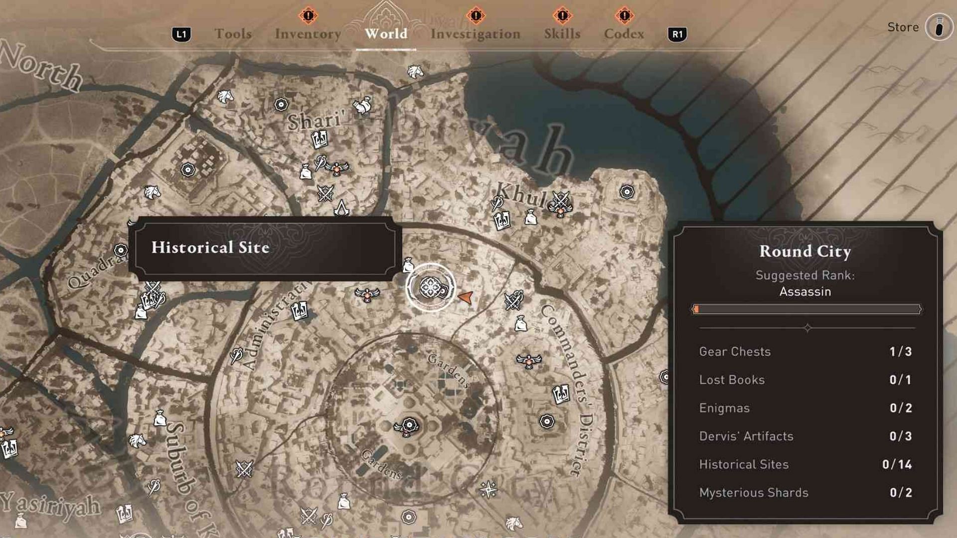 In Assassin&#039;s Creed Mirage, the historical sites are collectible places (Image via Ubisoft)