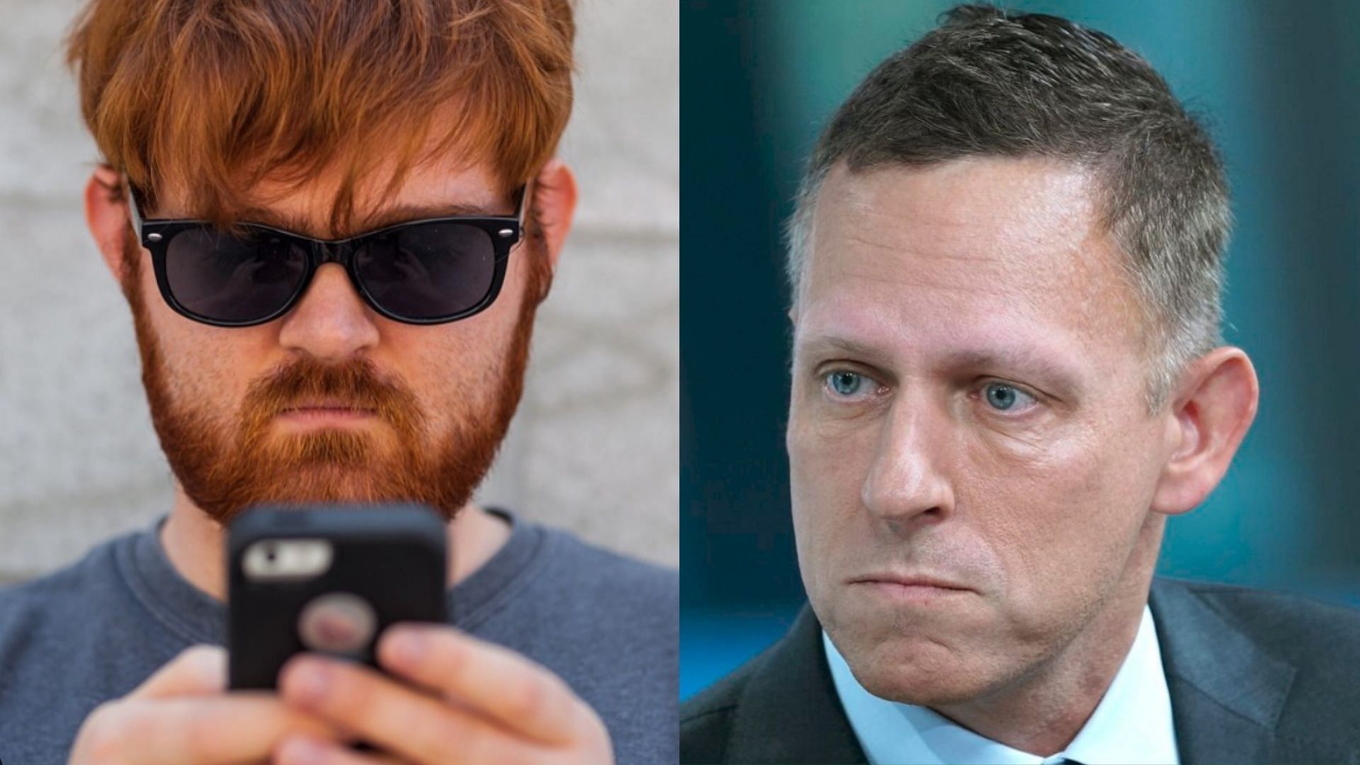 Tech mogul Peter Thiel has been outed by Charles Johnson as an FBI informant. (Image via Instagram/@chuckcjohnson, X/@ThomasPaineBand)
