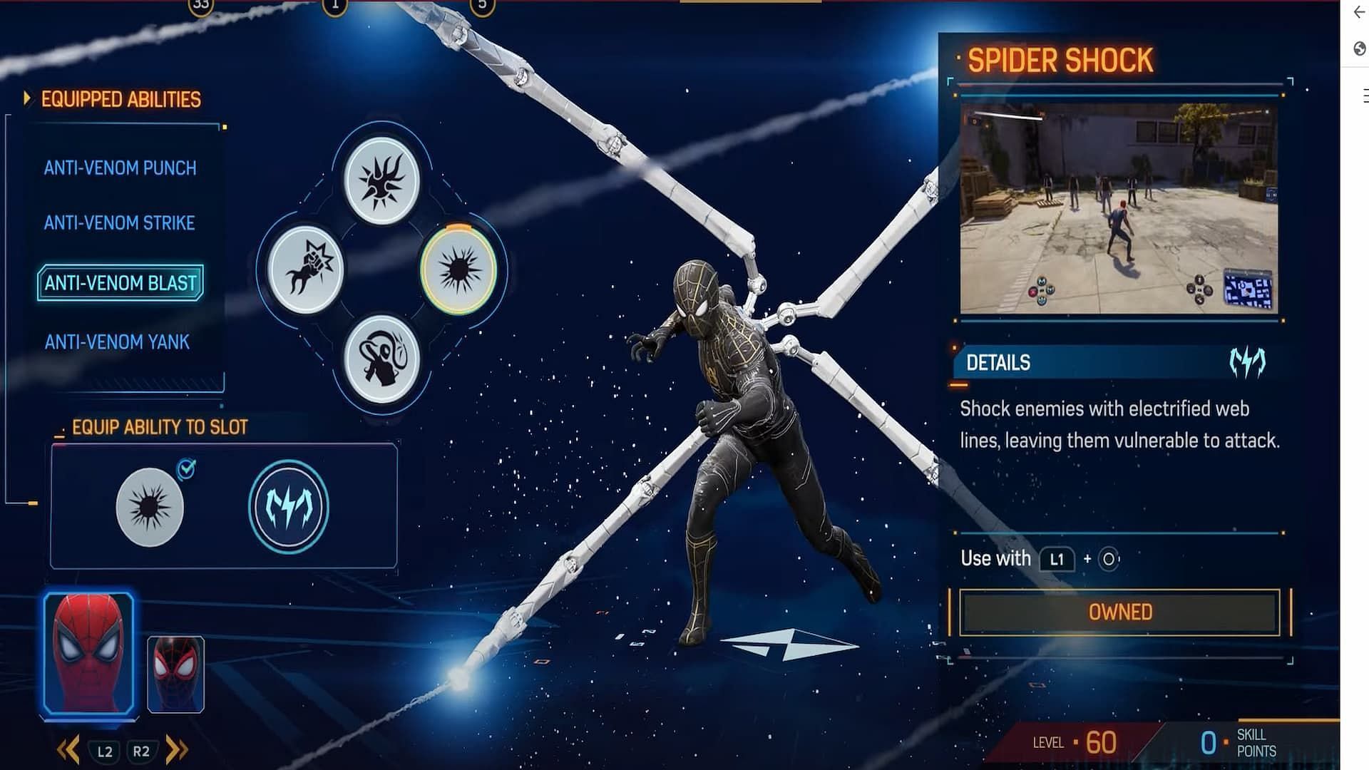 Spider Shock in Spider-Man 2 (Image via Insomniac Games)