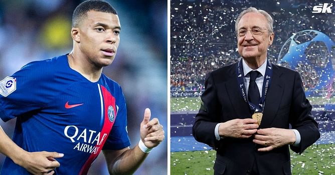 “Haven’t heard that one before” – Real Madrid president Florentino Perez responds hilariously to Kylian Mbappe demand from fan