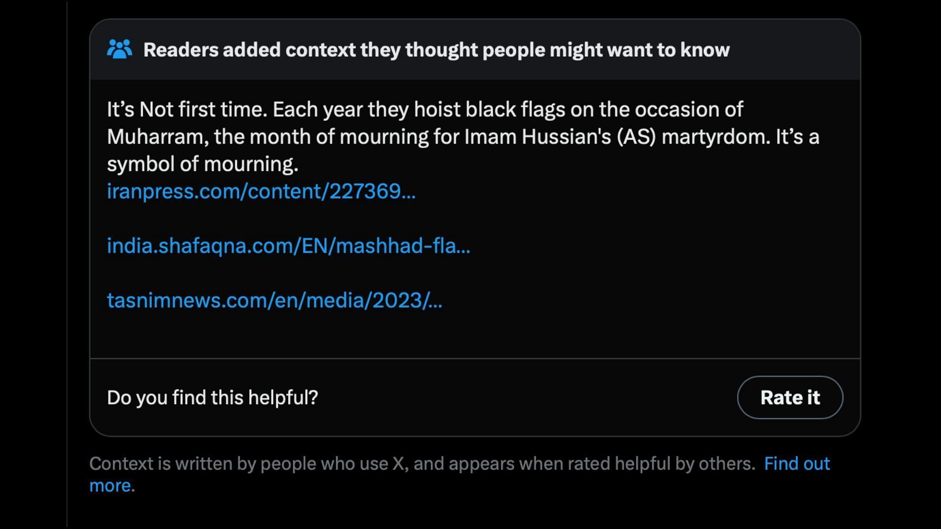 What does the black flag raised in Iran mean?