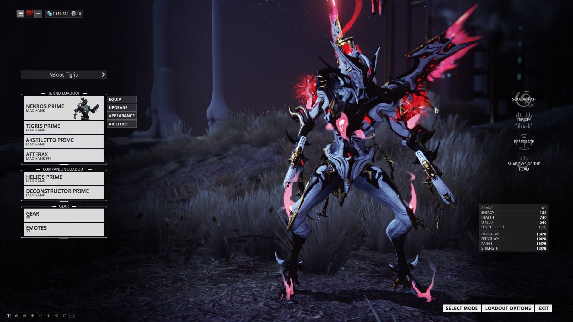 Nekros remains the most popular frame for farming (Image via Digital Extremes)