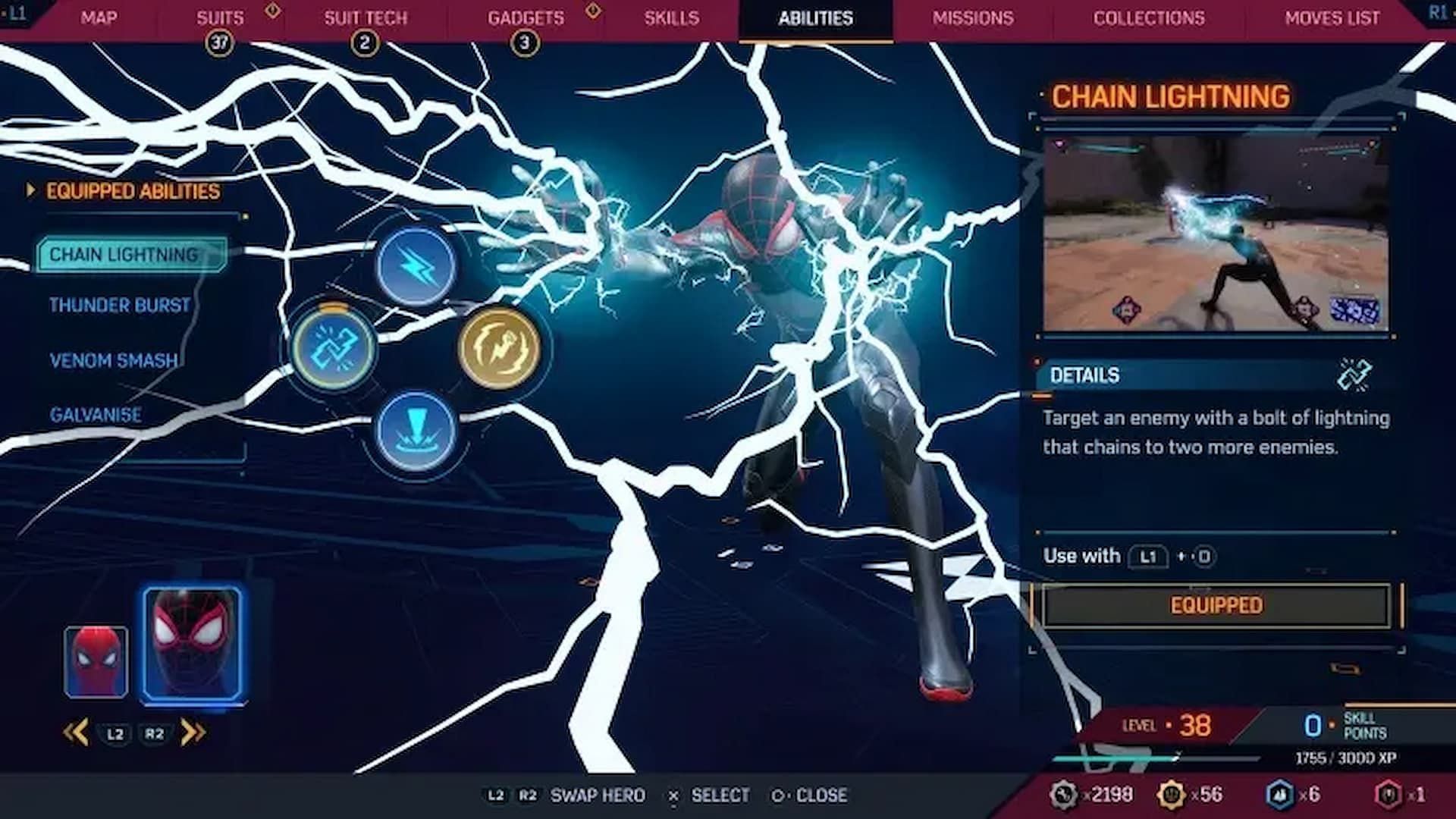 Chain Lightning in Spider-Man 2 (Image via Insomniac Games)