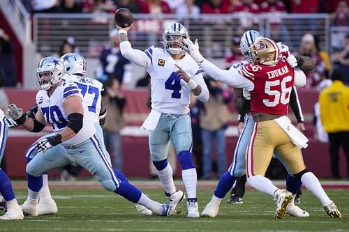 Dak Prescott during NFC Divisional Playoffs - Dallas Cowboys v San Francisco 49ers