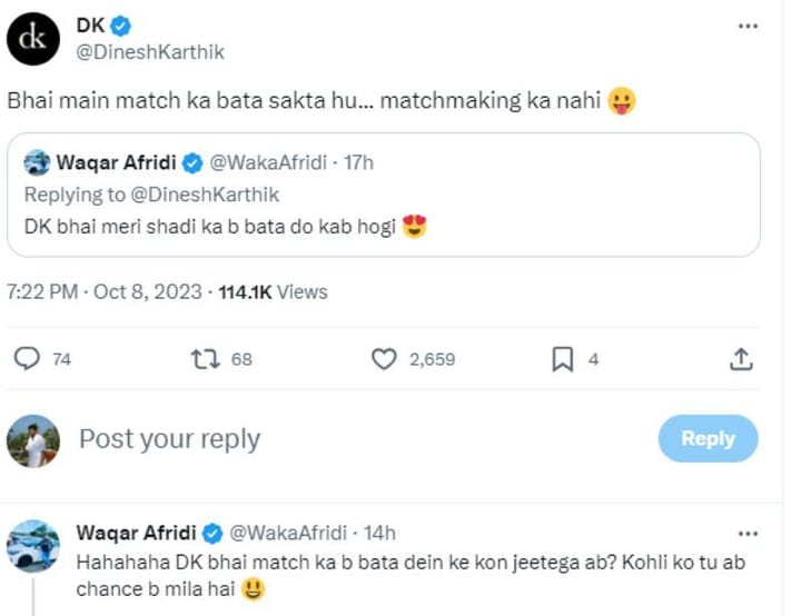 “Match ka bata sakta hu, matchmaking ka nahi” Dinesh Karthik’s